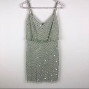 Adrianna Papell Blouson Beaded Dress